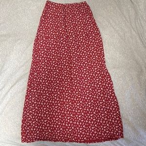 Brandy Melville Red Floral Phoebe Skirt
